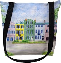 Betsy Drake TY540S 13 x 13 in. Rainbow Row Small Tote Bag