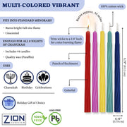 Zion Judaica Spiral Hanukkah Candles, Multicolor, 44-Count Box