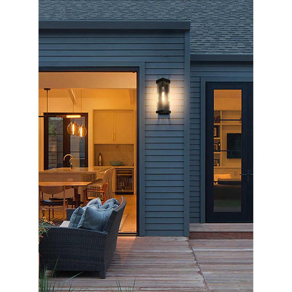 Swain One Light Outdoor Wall Sconce Black by Lighting Design – Iron, Black