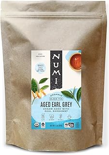 Numi Organic Aged Earl Grey Tea, 1lb Black Loose Leaf with Real Bergamot
