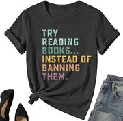 Reading Shirt for Women-It's a Good Day to Read a Book Short Sleeve Women Library Read Tee Tops