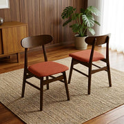 Wooden Dining Chairs with Cushioned Seat Set of by Starlight Canyon Home – Wood, Orange, Pack of 2