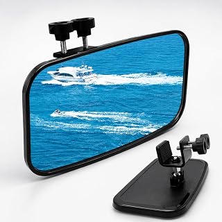 Marine Rearview Mirror for Nautique Paragon G23 2018–2026, Wide Angle Adjustable Windshield Mirror with 360° Swivel Mount Clamp-On Boat Rear View Mirror