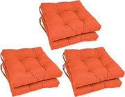 Blazing Needles 16-inch Square Indoor Chair Cushions (Set of 2, 4, or 6) - 16" x 16" Tangerine Dream Set of 6