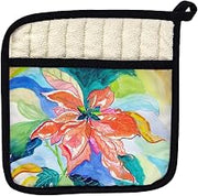 Betsy Drake PT1052 Peach Poinsettia Pot Holder