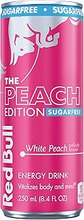 Red Bull Sugarfree Energy Drink, White Peach, Peach Edition