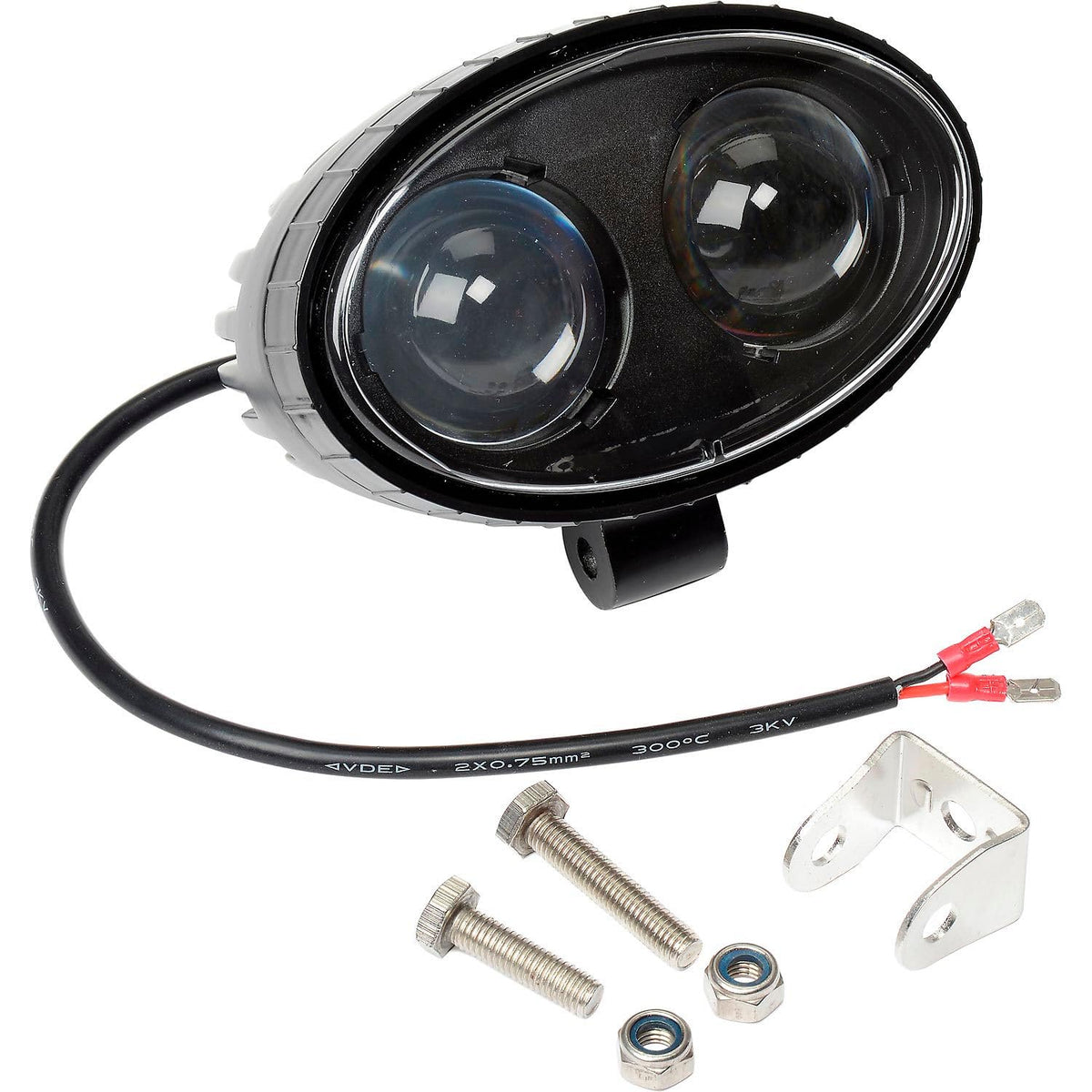 LED Forklift Safety Spotlight by Global Industrial – 7"L x 4"W x 4.75"H, Aluminum, Black, Model RGD1081 10-80V DC BLUE
