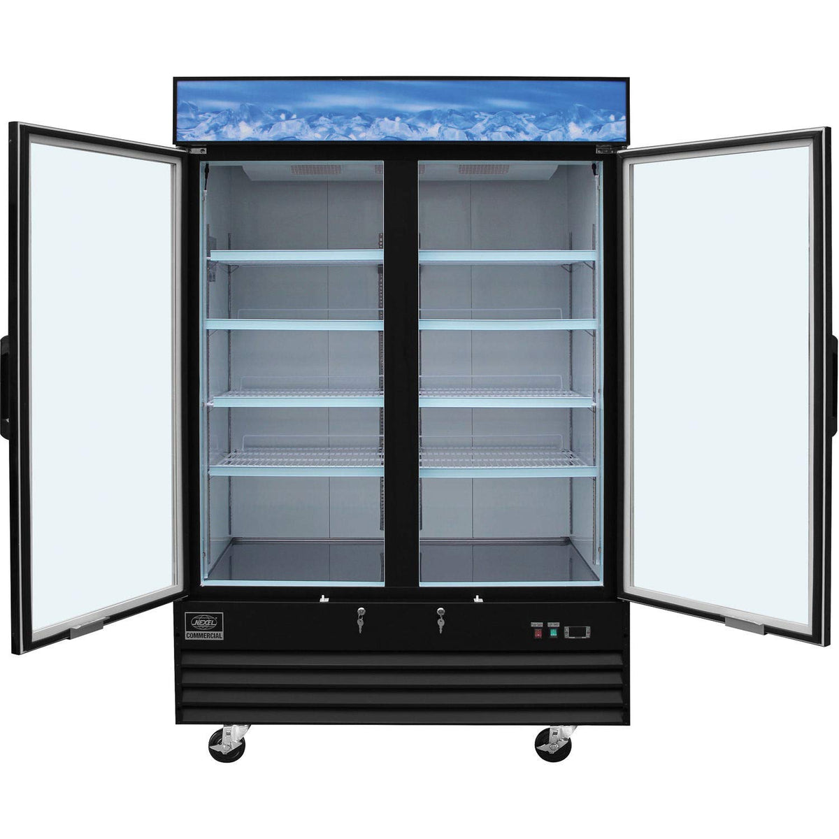 2 Door by Global Industrial – 53-1/8"W x 31-7/8'D x 79-3/8"H, 45.0 cubic_feet, Model Merchandiser Freezer