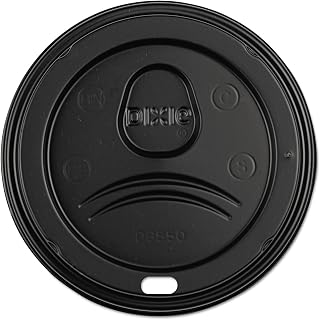 Georgia-Pacific Dixie 20 and 24 Oz. Dome Hot Coffee Cup Lid by GP PRO, Black, D9550B, 1,000 Count (100 Lids Per Sleeve, 10 Sleeves Per Case), X-Large