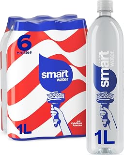 smartwater Vapor Distilled Water Bottles, 33.8 fl oz, 6 Pack