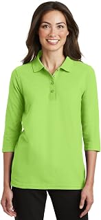 Port Authority Ladies Silk Touch 3/4-Sleeve Polo. L562
