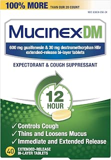 Mucinex Dm Cought Tablets Expectorant & Cought suppressant, 40 Tablets
