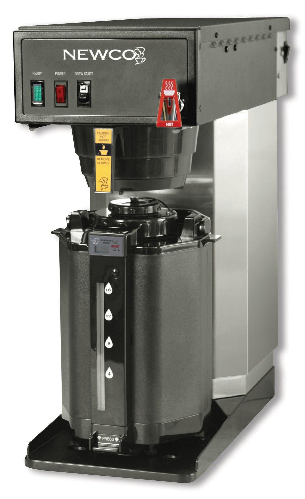 FC-TS Automatic Telescoping Coffee Brewer by Newco – 15 cups, Black, Silver
