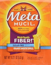 Metamucil MultiHealth Fiber Singles Orange Smooth Sugar-Free, 0.21 Ounce, Pack of 30