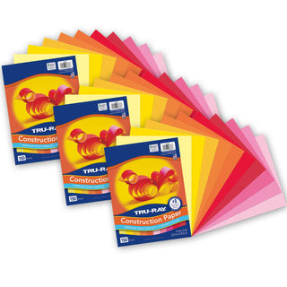 Tru-Ray Construction Paper by DIXON TICONDEROGA CO - PACON – Paper, Assorted, Pack of 3, Model PAC6686-3
