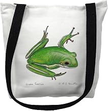 Betsy Drake TY040M 16 x 16 in. Green Treefrog Tote Bag - Medium