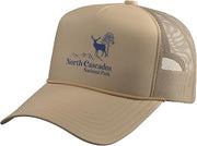 North Cascades - National Park Vintage 70s 80s Retro Trucker Hat with Adjustable Mesh Back