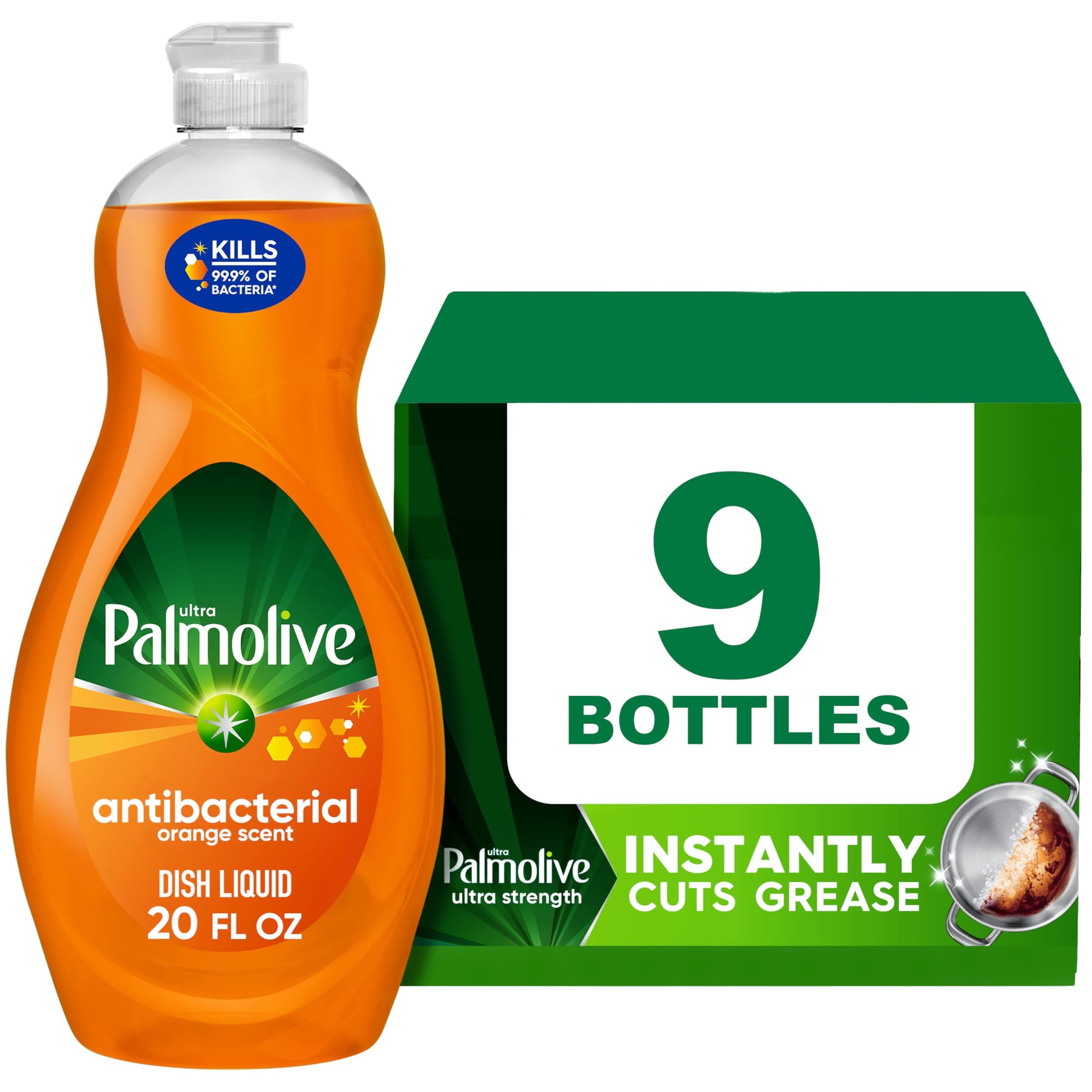 Palmolive Ultra Antibacterial Liquid Dish Soap, 20 Ounce, 9 Pack