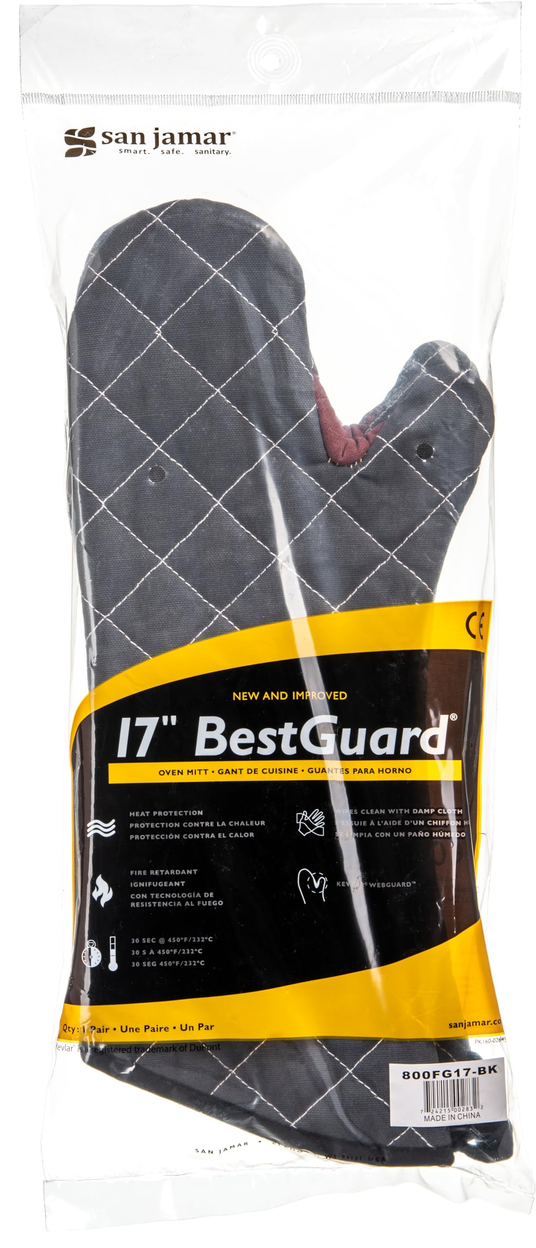 Carlisle FoodService Products Black / 17" (Pack of 1) / 1 Oven Mitts