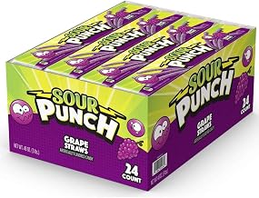 Sour Punch Grape Straws Candy, 2 Ounce -- 288 per case.