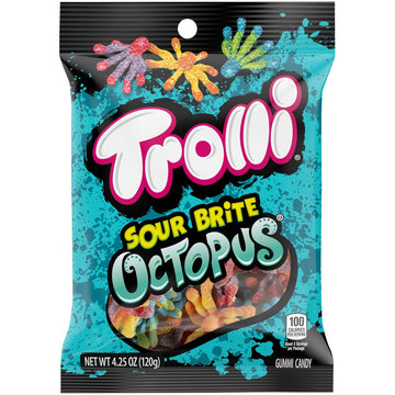 Brite Octopus Gummy Candy by Trolli – 4.25 Ounce (Pack of 12), Orange, Pack of 12, Model 10020709012316