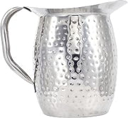 Winco 3 qt Stainless Steel Bell Pitcher, Hammered