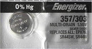 Energizer 357 / 303 SR44 AG13 Silver Oxide Watch Battery