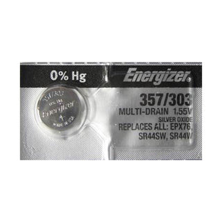 357 / 303 SR44 AG13 Silver Oxide Watch Battery by Energizer – 1 Count (Pack of 1), Model E-357-303 TS