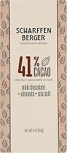 Scharffen Berger Milk Chocolate + Almonds + Sea Salt Bar, 41% Cacao, Kosher, Gluten Free, 3 Ounce (Pack of 12)