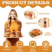 JarThenaAMCS Serving Trays, Set of 3 Melamine Platters, Watercolor Autumn Maple Leaves