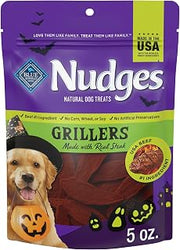 Blue Buffalo Nudges Grillers Natural Halloween Dog Treats, Steak, Made with Real USA Beef, 5oz Bag