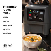 Waring Variable Speed w/Control Dial / Stainless Steel Jar CB15V / 1-Gallon Countertop Blenders