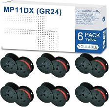 Compatible for Canon MP11DX Calculator Ink Ribbon Set of 6 & Compatible for Sharp EL-1197PIII,Porelon 11216 Calculator Ribbon Red/Black or Great Print Capacity and Brightness