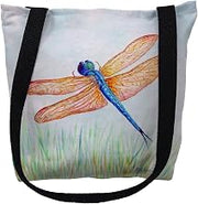 Betsy Drake TY1045S 13 x 13 in. Dragonfly Small Tote Bag Amber & Blue