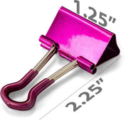 Easy Grip Medium Binder Clips by Officemate – Medium, Alloy Steel, Assorted Metallic Colors, Model 31054