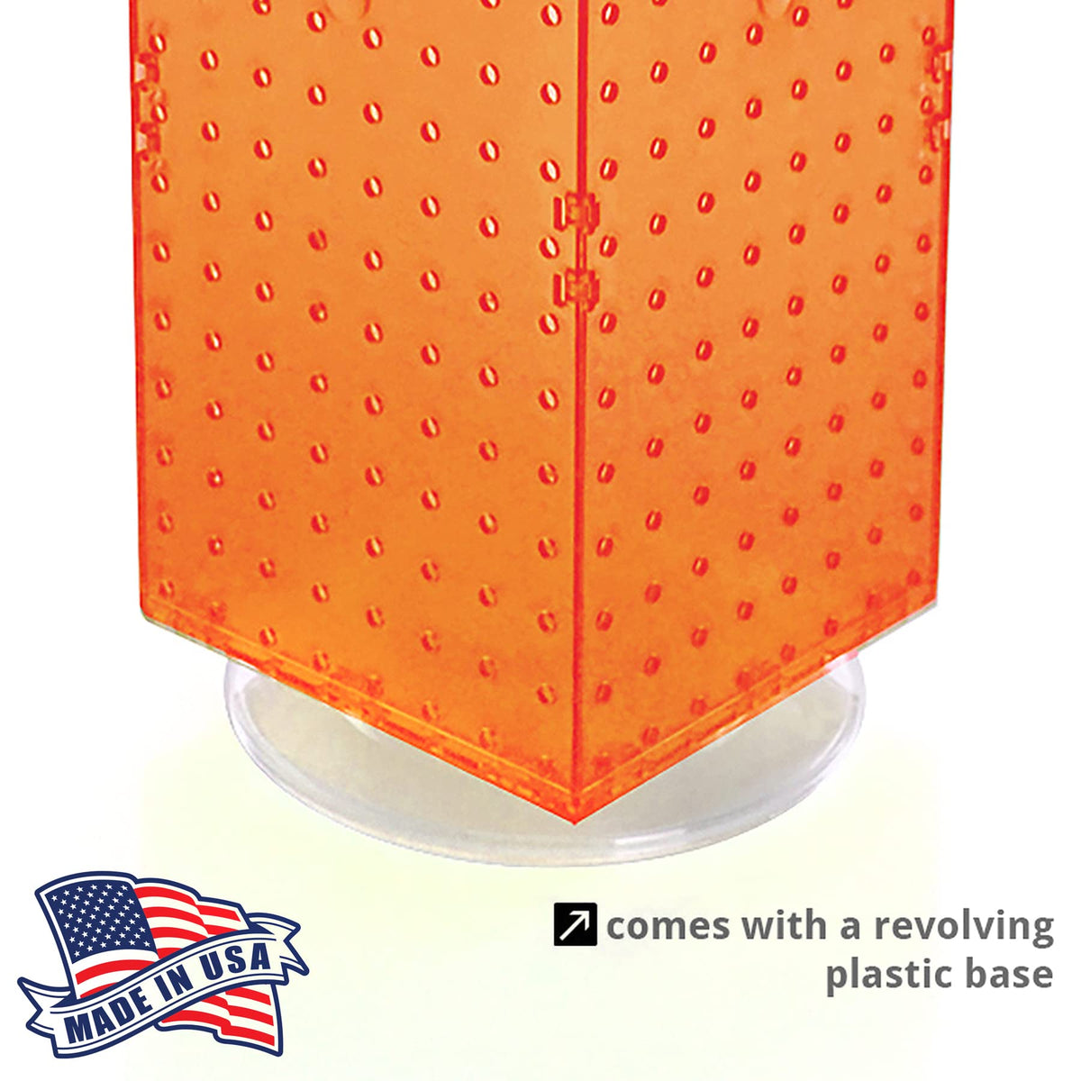Azar Displays Pegboard + Hooks / Orange / 8" W x 20" H Display Racks