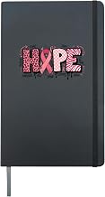 Breast Cancer Awareness Strong Faith Hope Support Warrior Hardcover Journal, Black