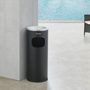 Steel Ashtray Trash Can by Global Industrial – Steel, Black, Model EK9948-L