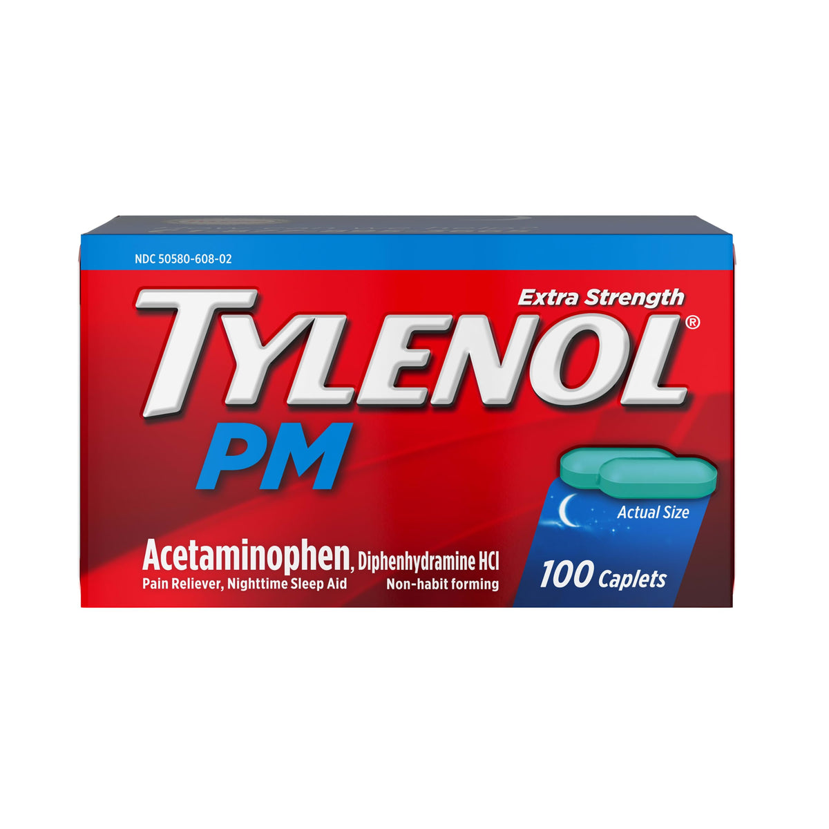PM Extra Strength Caplets by Tylenol – 100 Count, 100ct, Model JJ-2404