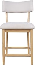 Jofran Beck Contemporary Upholstered Split Back Counter Barstool - Set of 2,Natural