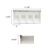 Thunder Group - 4 Compartment Stainless Steel Condiment Dispenser by Excellante – 9-1/2 by 12 by 6-Inch, Stainless Steel, Silver, Model SLCN004