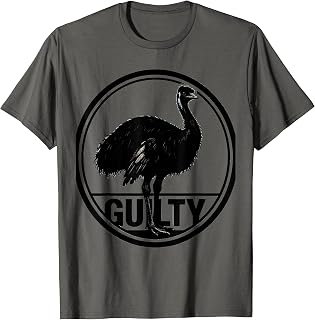 Men's Emu Silhouette Funny Bird Lover Meme Humor T-Shirt