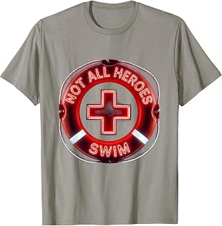 Men's Not All Heroes Swim Life Guard Graphic Design T-Shirt