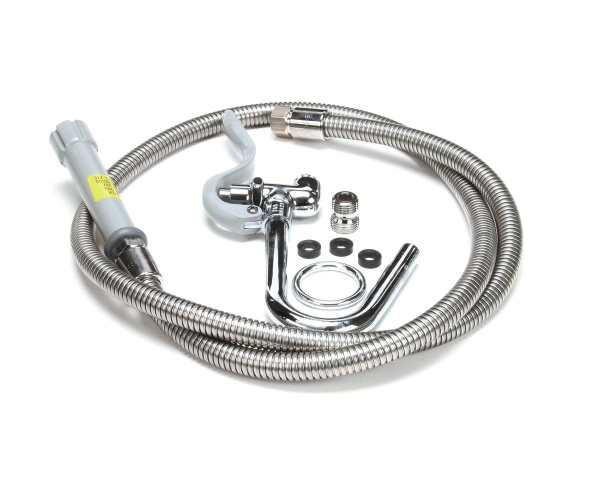 Pot and Glass Filler with Hook Nozzle and 68" Flexible Stainless Steel Hose by T&S Brass – Large, Stainless Steel, Model B-0102-A