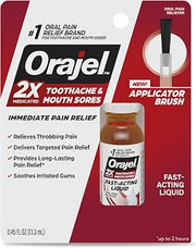 Orajel 2X Medicated Toothache & Mouth Sores Liquid, 0.45 Fl Oz