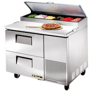 2-Drawer S/S Pizza Prep Table w/White Alum. Interior by True – 11.4 cubic_feet, White, Model TPP-44D-2