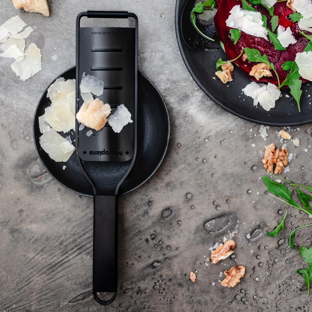 Kitchen Grater Large Shaver with a Stainless-Steel Blade - Made in USA by Microplane – Coupe Large, Stainless Steel, Black, Model 43006E