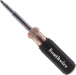 Southwire 59723940 12-In-1 Multi-Bit Screwdriver; Interchangeable Bits; Comfort Grip Handle; hex 1/4"; 5/16"; 3/8"; Phillips #1;2;3; slotted SL4-5;SL6-8;sl8-10; and square #1;2