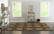 Hi Lo Cylinders Brown 8x by Linon – 7" x 96" (Rectangular), 100% Chenille Polyester, Brown, Model RUGHL0581