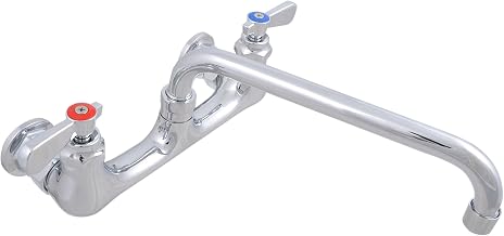 BK Resources BKF-6-G OptiFlow Heavy Duty 8" On Center Splash Mount Faucet with 6" Swing Spout